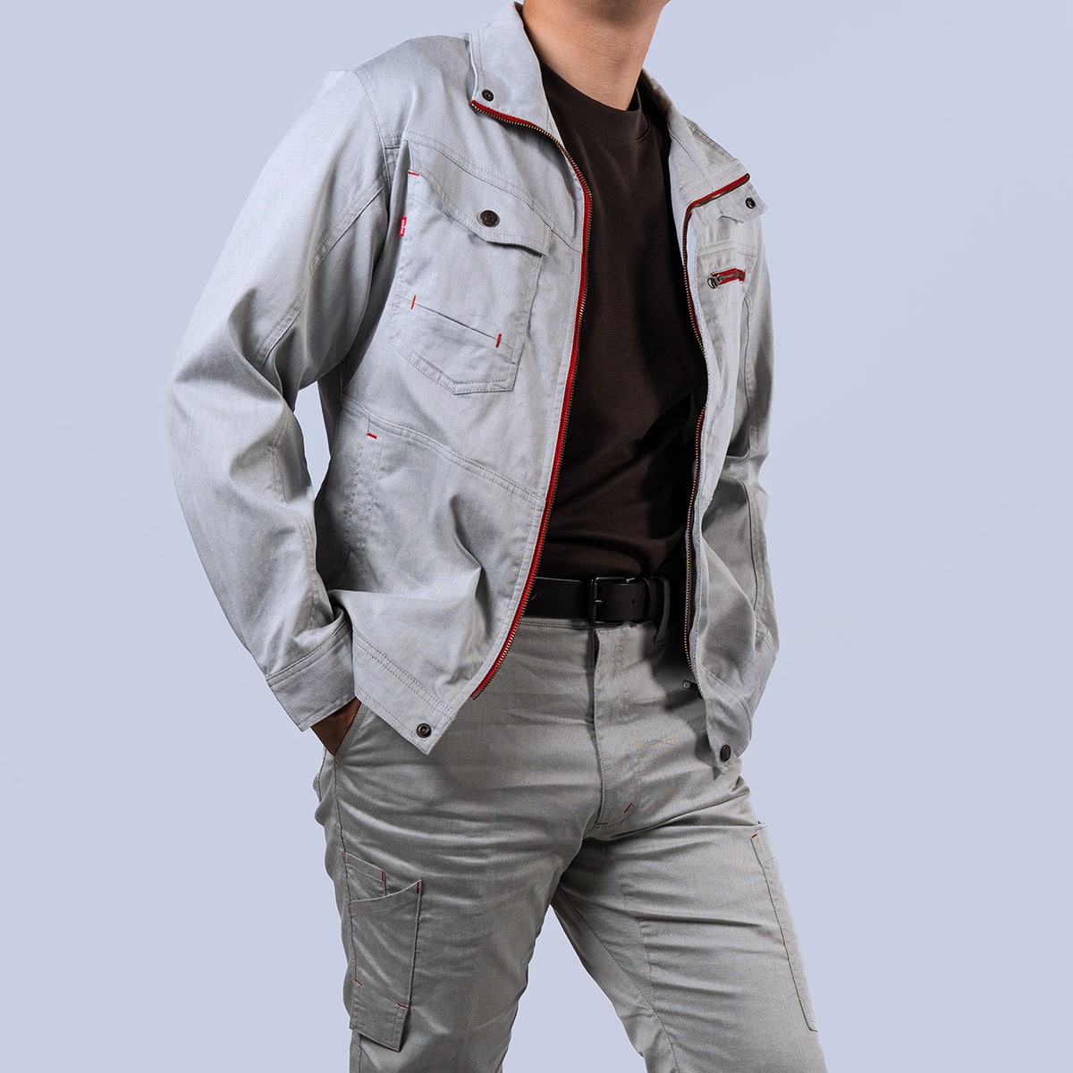 model:180cm size:LL color:119クールグレー